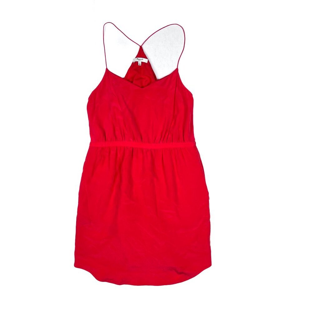 Madewell Starview Silk Sleeveless Cami Slip Dress Red Orange Size 2 - NWOT - Picture 4 of 8